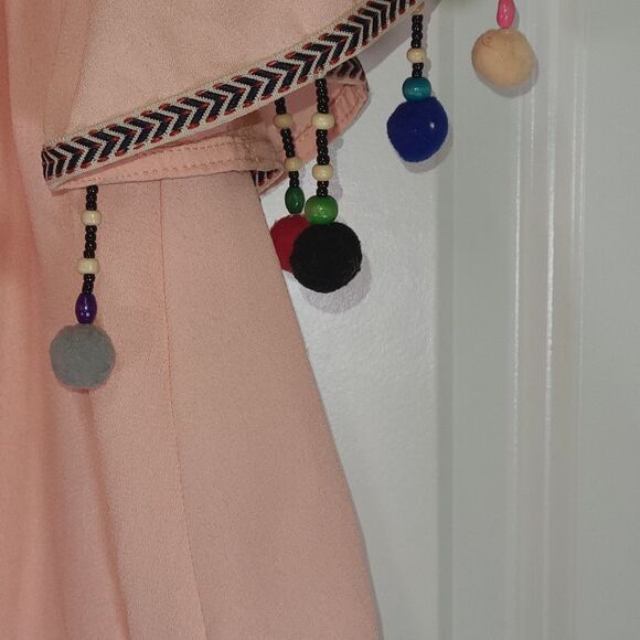 Rosette. Funky Peachy Pom Pom Off the shoulder Blouse. - Picture 5 of 9